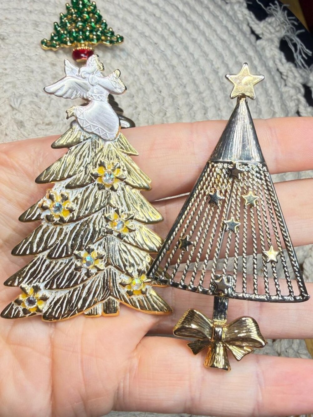 Christmas Tree Brooch Lot of 16 | Vintage Modern | Jewelry Tree Craft Collection - Picture 6 of 15